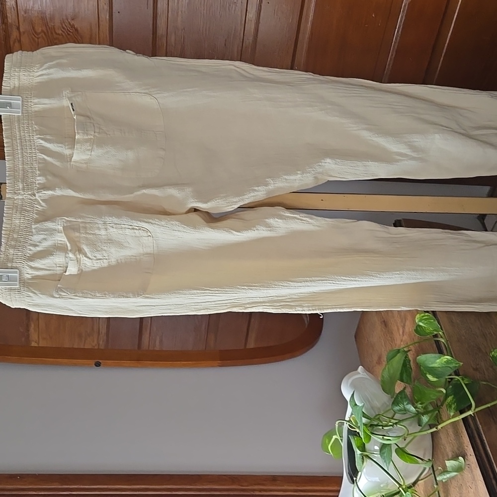 Rip Curl Classic Surf Pants Beachy Ivory Cotton Jogger Large - Picture 5 of 11